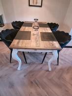 4 zwarte velvet stoelen, Ophalen, Gebruikt, Zwart, Stof