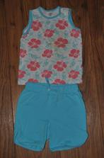 Wit blauw bloemendessin H&M setje top singlet shorts maat 86, Meisje, H&M, Nieuw, Ophalen of Verzenden