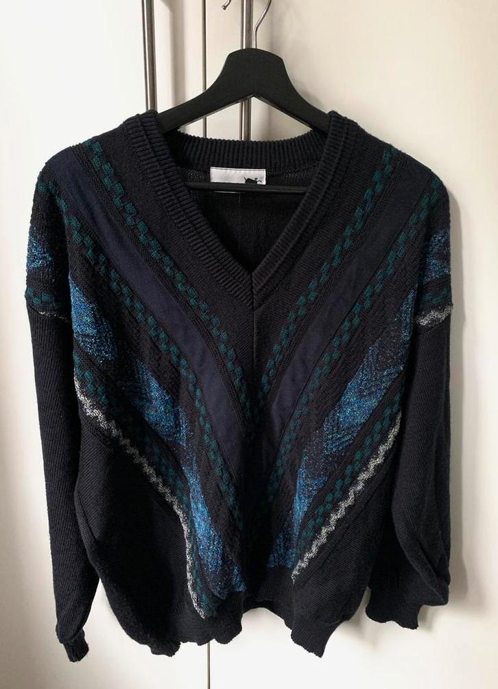 Vintage jaren 80 donkerblauwe trui maat M, Kleding | Heren, Truien en Vesten, Zo goed als nieuw, Maat 48/50 (M), Blauw, Ophalen of Verzenden