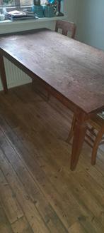 Indische eettafel en 6 bijpassende stoelen, Gebruikt, 50 tot 100 cm, Vijf personen of meer, 150 tot 200 cm