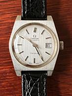 Omega Geneve (vintage) horloge met zwart leren bandje, Sieraden, Tassen en Uiterlijk, Horloges | Dames, Staal, Ophalen of Verzenden