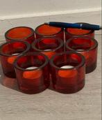 8 kaarsjeshouders inc kaarsjes en  €3 voor alles, Ophalen, Overige materialen, Zo goed als nieuw, Rood