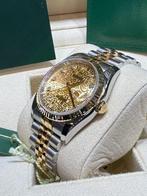 Rolex datejust 36mm yellow gold /steel. Gold diamond bezel, Staal, Rolex, Polshorloge, Ophalen of Verzenden