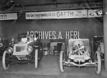 Gaeth automobile & chassis 1908 trade show foto beschikbaar voor biedingen
