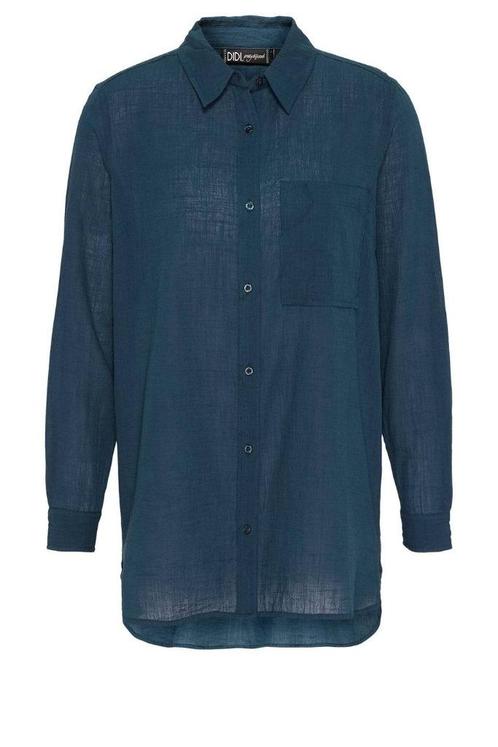 Didi blauwe blouse van crinklestof, maat M, Kleding | Dames, Blouses en Tunieken, Zo goed als nieuw, Maat 38/40 (M), Blauw, Verzenden