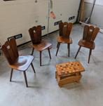 4 leuke vintage houten stoelen uit de jaren 50s/60s, Zo goed als nieuw, Ophalen