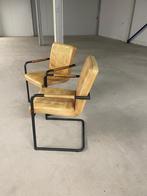 4 Industriële Stoelen, Huis en Inrichting, Ophalen, Gebruikt, Bruin, Vier