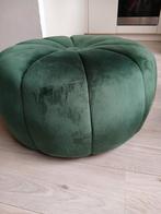 Groene Velvet Poef - Intratuin, Huis en Inrichting, Banken | Voetenbanken en Poefen, Ophalen, Rond, Minder dan 50 cm, Zo goed als nieuw