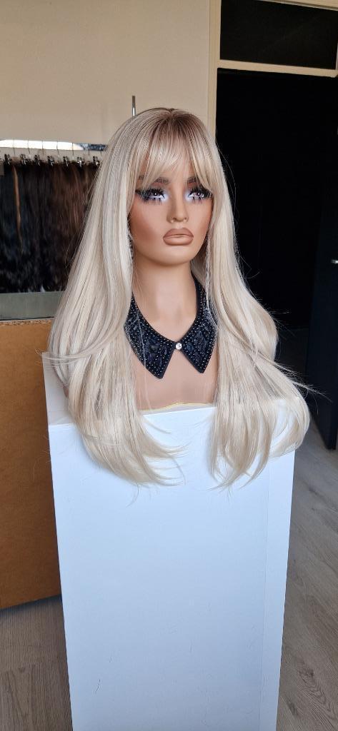 MEGA-UITVERKOOP! Pruik met Pony/Lok: Uitgroei/blond / Vol!, Sieraden, Tassen en Uiterlijk, Uiterlijk | Haarverzorging, Nieuw, Pruik of Haarverlenging