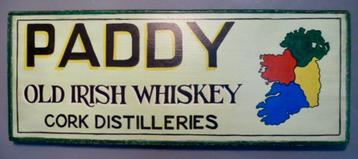 Handgeschilderd Irish pub bord / Iers Paddy Whiskey /mancave