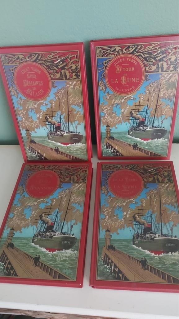 Serie prachtige Jules Verne boeken diverse titels, Antiek en Kunst, Curiosa en Brocante, Ophalen of Verzenden