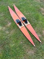 Oude Set Decoratieve Vintage Houten Zweedse WATERSKI’S, Watersport en Boten, Ophalen, Gebruikt, 160 cm of meer, Waterski's