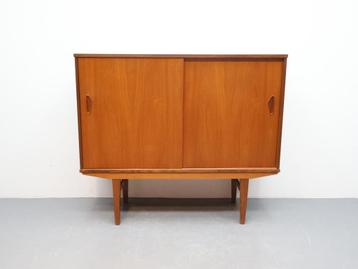 Vintage Deens wandmeubel teak schuifdeuren  beschikbaar voor biedingen