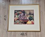 Schilderij Katten in mandje - Ingelijst, Huis en Inrichting, Minder dan 50 cm, Gebruikt, Ophalen of Verzenden, Foto of Poster