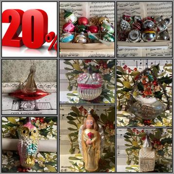 Oude kerstbal figuren nu met 20% korting bij Puurnostalgie beschikbaar voor biedingen