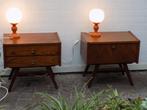 Jaren 70 tafellampje oranje nachtkastlampjes set vintage, Ophalen of Verzenden