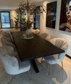 Zwarte boomstamtafel 2.60 x 1.00m, Ophalen, 100 tot 150 cm, 200 cm of meer, Zo goed als nieuw