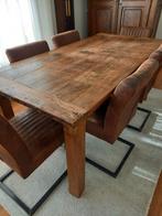 Eettafel koloniaal teakhout, Huis en Inrichting, Ophalen, Teakhout, 50 tot 100 cm, Zo goed als nieuw