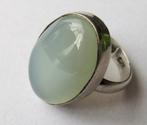925 zilveren ring met Chalcedoon maat 18,5-19, Ophalen, 18 tot 19, Nieuw, Dame of Heer