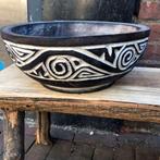 Zwart wit schaal palmhout uit Bali, Schaal, Info@plukietsmoois.nl, Rond, Nieuw