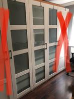 3 witte Bergsbo Pax kastdeuren frosted glas (moet zsm weg!), Ophalen, Kunststof, Gebruikt, 200 cm of meer