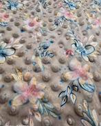 Minky dots dark sand flowers, Overige materialen, 120 cm of meer, Ophalen of Verzenden, Nieuw