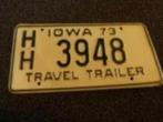 Kentekenplaat licenseplate Iowa 1973 USA, Verzamelen, Verzenden, Gebruikt, Auto's