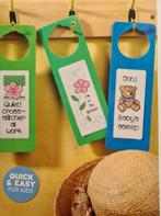 Deurhangers 6 borduurpatronen of boekenleggers van maken, Hobby en Vrije tijd, Borduren en Borduurmachines, Ophalen, Nieuw, Handborduren