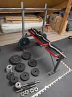Complete Home Gym Set – 101.5 kg + Adjustable Bench  €330, Ophalen, Zo goed als nieuw, Metaal, Krachtstation