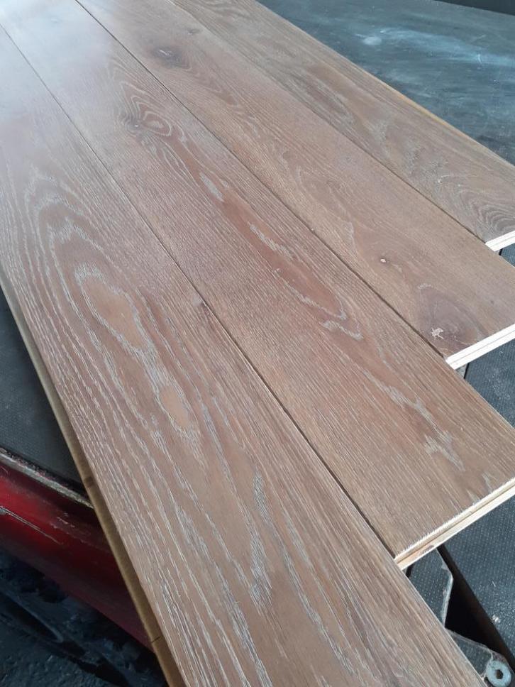 Unieke partij Eiken vloerdelen / duoplanken 69.70m2, Tuin en Terras, Palen, Balken en Planken, Nieuw, Planken, Minder dan 180 cm