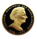 ** Prachtige Penning Juliana 1948 - 1980 - Gold Plated **, Verzenden, Overige materialen, Nederland