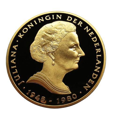 ** Prachtige Penning Juliana 1948 - 1980 - Gold Plated **, Postzegels en Munten, Penningen en Medailles, Overige materialen, Nederland