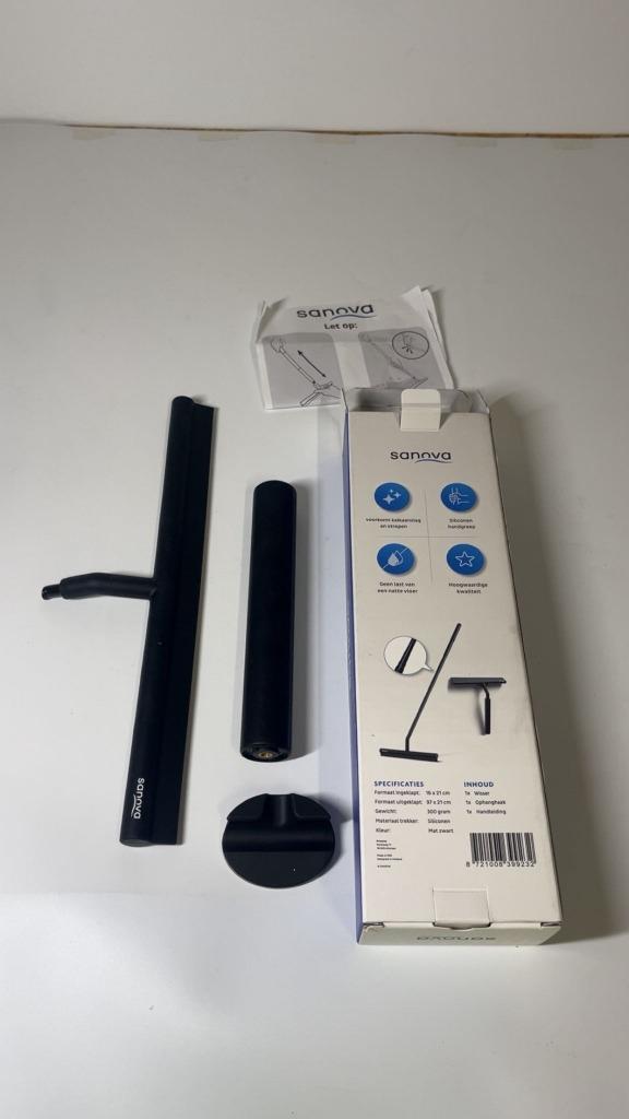 Sanova Uitschuifbare Douchewisser – Mat Zwart, Huis en Inrichting, Badkamer | Badtextiel en Accessoires, Zo goed als nieuw, Zwart