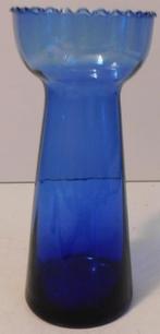 Kobalt blauw glazen Hyacinth vaas, Huis en Inrichting, Woonaccessoires | Vazen, Gebruikt, Blauw, N.v.t., N.v.t.