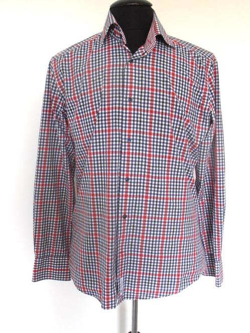 Thomas Mason cumlaude - prachtig geruit overhemd - 40, Kleding | Heren, Overhemden, Zo goed als nieuw, Halswijdte 39/40 (M), Blauw