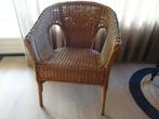 Rieten/rotan fauteuil, nieuw rood kussen, type Ikea Agen, Ophalen, Nieuw, 50 tot 75 cm, Riet of Rotan
