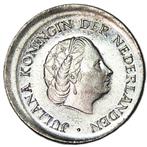Nederland: kwartje 1980 misslag, Ophalen of Verzenden, Koningin Juliana, 25 cent, Losse munt