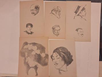 5 Lithografieën Portretten beschikbaar voor biedingen