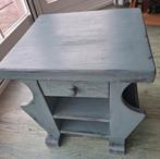 Vintage groen tafeltje met lectuurmand, Huis en Inrichting, Minder dan 55 cm, Gebruikt, Hout, Ophalen