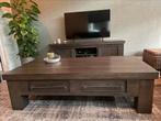 Salontafel met twee lades, Ophalen, 100 tot 150 cm, Eikenhout, 50 tot 100 cm