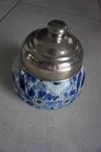 Delfts blauwe  confiturepot met deksel., Antiek en Kunst, Ophalen of Verzenden