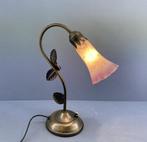 Kelk kleklamp tafellamp, bureaulamp, bloemen lamp,, Ophalen of Verzenden, Gebruikt, Glas, Minder dan 50 cm