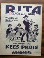 RITA tango - Louis Metz/Kees Pruis, Muziek en Instrumenten, Bladmuziek, Verzenden, Gebruikt, Artiest of Componist