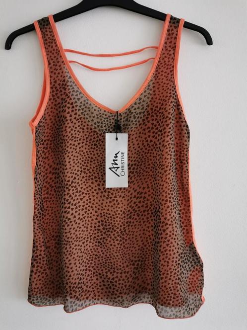 Ann Christine top met hartjes mt. S, Kleding | Dames, Tops, Nieuw, Maat 36 (S), Overige kleuren, Zonder mouw, Verzenden