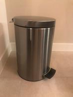 Brabantia rvs prullenbak 10-12 L. RVS, Met pedaal, Ophalen of Verzenden, Zo goed als nieuw, Rvs