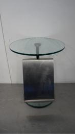 Glazen bijzettafel, plantentafel | 40 cm doorsnee, Huis en Inrichting, Tafels | Bijzettafels, Ophalen of Verzenden