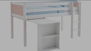 2x uitbreidingsset witte halfhoogslaper met bureau EXCL. BED beschikbaar voor biedingen