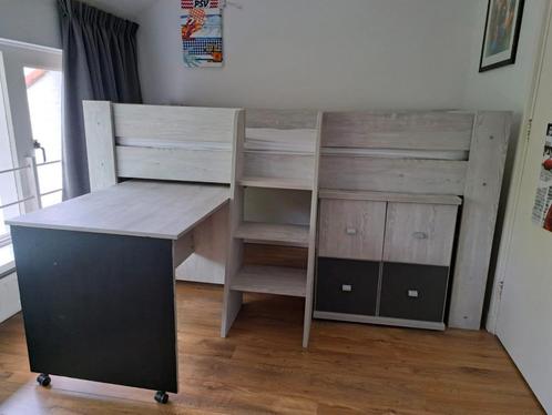 Half hoogslaper met bureau en kast (Lagoon, Beter Bed), Huis en Inrichting, Slaapkamer | Stapelbedden en Hoogslapers, Gebruikt