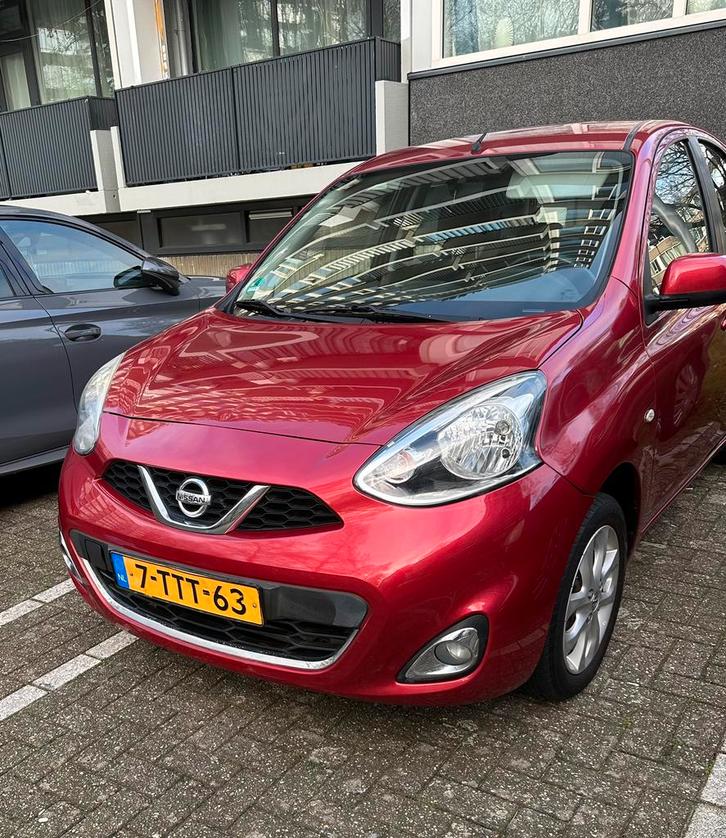 Nissan Micra 1.2 59KW 5DR CVT 2014 Rood, Auto's, Nissan, Particulier, Micra, ABS, Airbags, Airconditioning, Bluetooth, Centrale vergrendeling