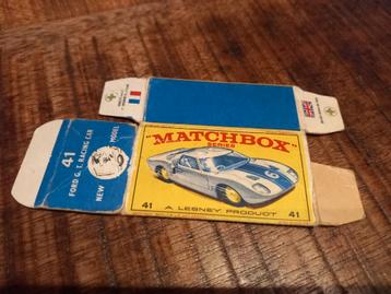 Matchbox #41 Ford GT40 Lesney 1969 Leeg doosje 3INCH